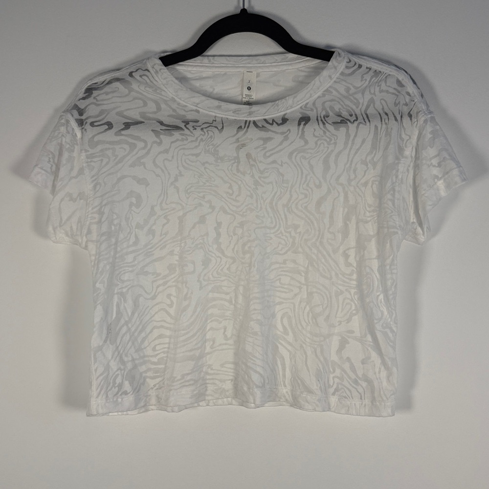 NWOT Lululemon All Yours Cropped T-Shirt *Veil - Picture 4 of 7